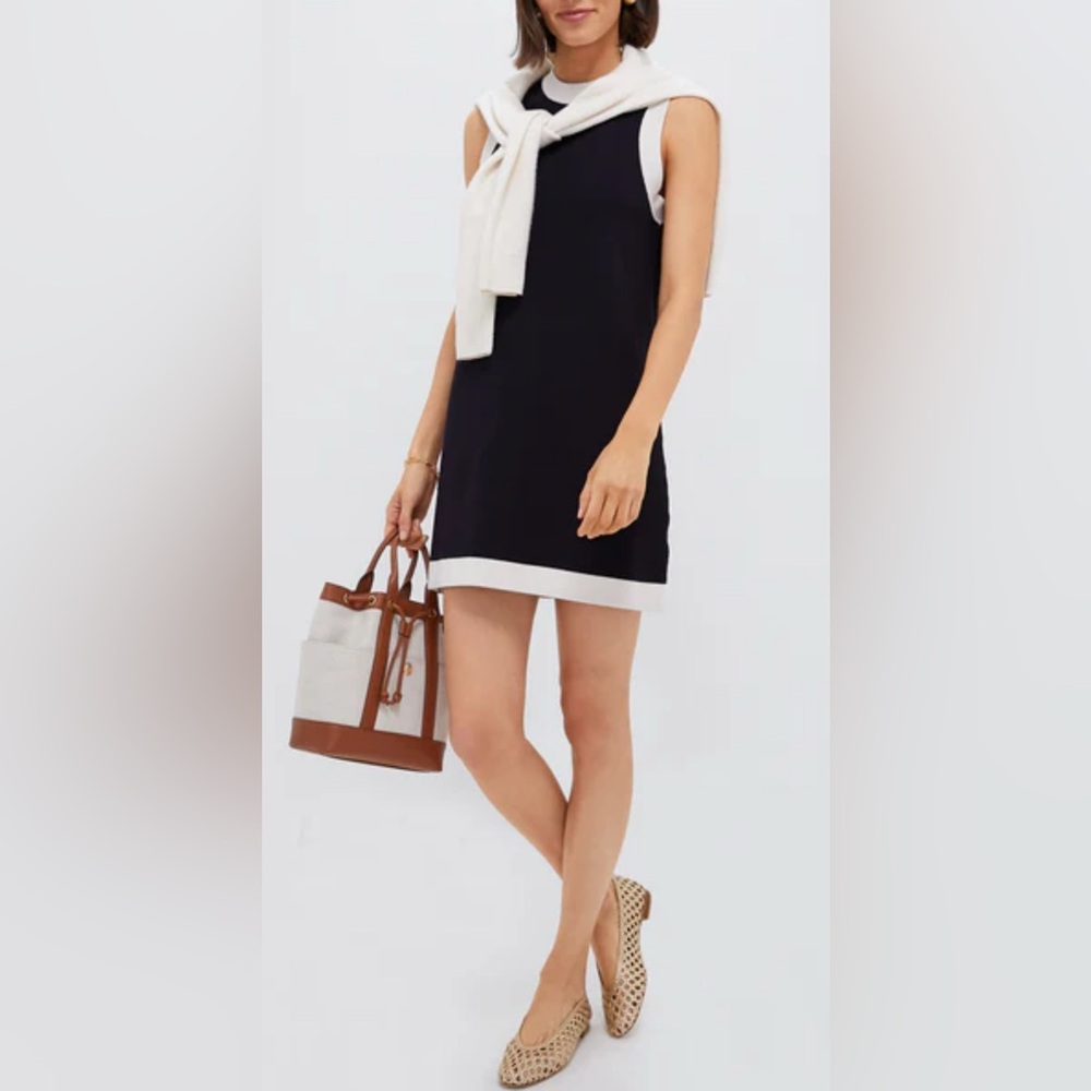NWT Tuckernuck Navy and White Trim Knit Marie Dress, Size S